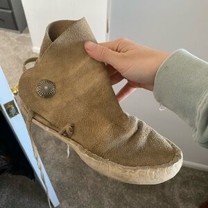 Tan Moccasins with Silver Concho